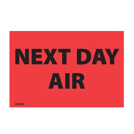 Decker Tape Products Label, DL3623, NEXT DAY AIR, 2" X 3" DL3623